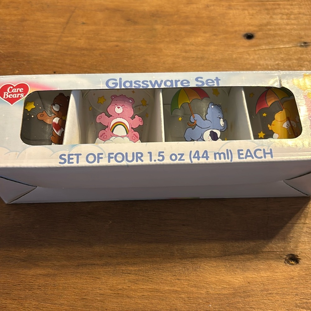 Care Bears Glassware Set - Pink, Blue, Yellow